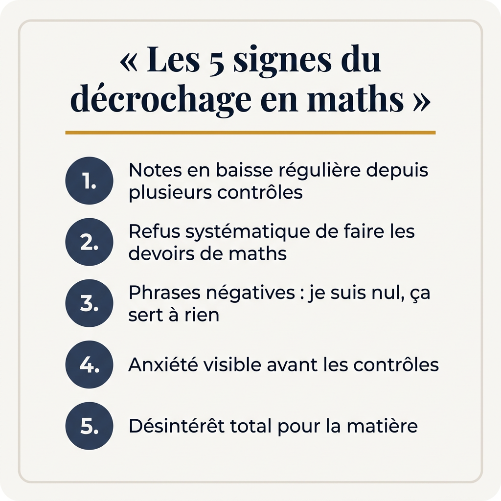 Les 5 signes du decrochage scolaire en mathematiques